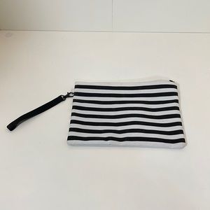 Latam Black & White Striped Clutch
